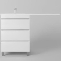 Тумба под раковину Style Line Даллас Леон 120 Люкс Plus СС-00002439 Белая МДФ / ЛДСП