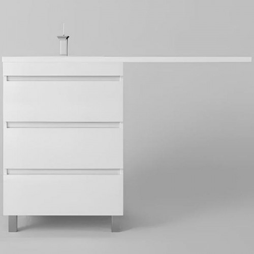 Тумба под раковину Style Line Даллас Леон 120 Люкс Plus СС-00002439 Белая МДФ / ЛДСП