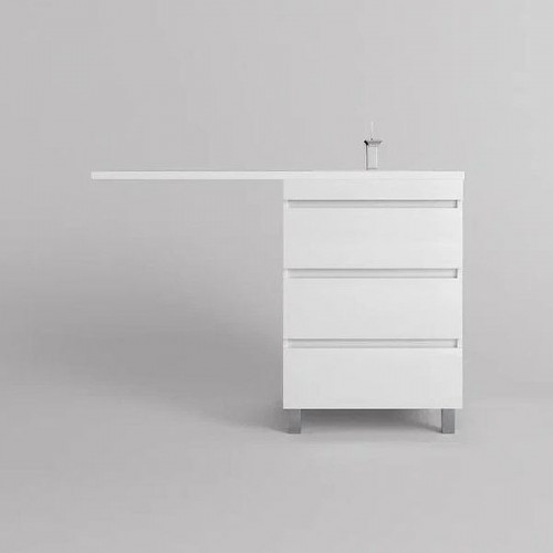 Тумба под раковину Style Line Даллас Леон 120 Люкс Plus СС-00002439 Белая МДФ / ЛДСП