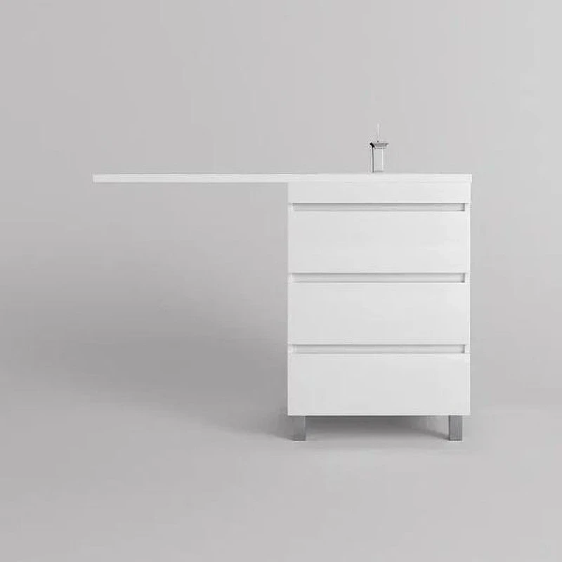 Тумба под раковину Style Line Даллас Леон 120 Люкс Plus СС-00002439 Белая МДФ / ЛДСП