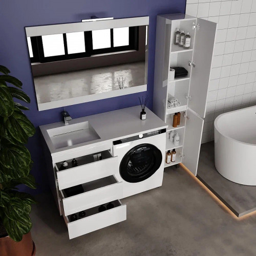 Тумба под раковину Style Line Даллас Леон 120 Люкс Plus СС-00002439 Белая МДФ / ЛДСП