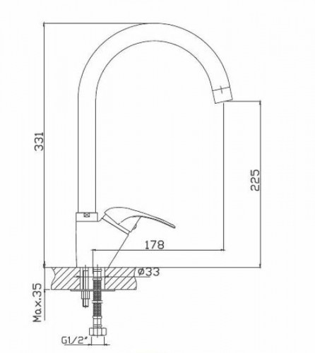 Смеситель для кухни Haiba HB4615 Хром