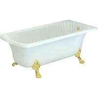 Ванна из искусственного камня Migliore Olivia Ang 174х80 27004 ножки Leone Standart Золото