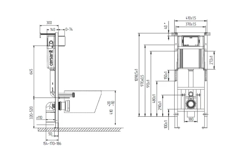 Инсталляция для унитаза Cersanit Aqua 68177 без клавиши смыва