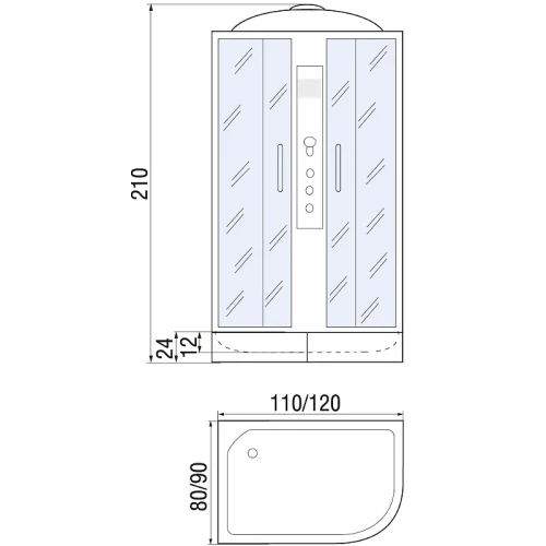 Душевая кабина River Dunay 110x80 MT L 10000001093 с поддоном