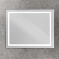 Зеркало BelBagno Kraft 100 SPC-KRAFT-1000-800-SENS-NERO с подсветкой Черное с сенсорным выключателем стекло