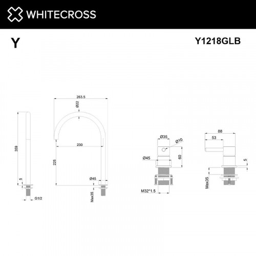 Смеситель для раковины Whitecross Y brushed gold Y1218GLB цвет Золото брашированное