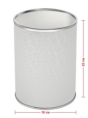Ведро для мусора Geralis M-FWH-B Flower цвет Белый, кант Хром, 3