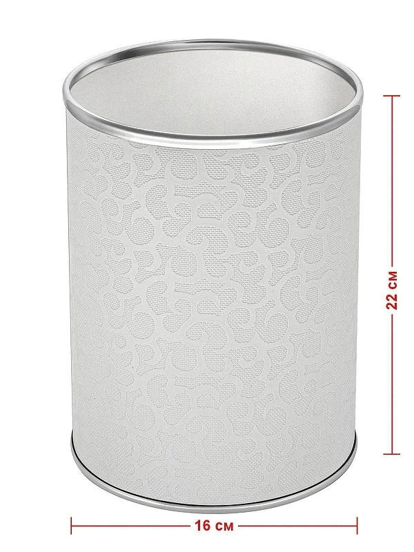 Ведро для мусора Geralis M-FWH-B Flower цвет Белый, кант Хром, 3