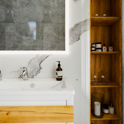 Тумба под раковину Бриклаер Берлин 100 4627125416095 подвесная Белый глянец МДФ / ЛДСП