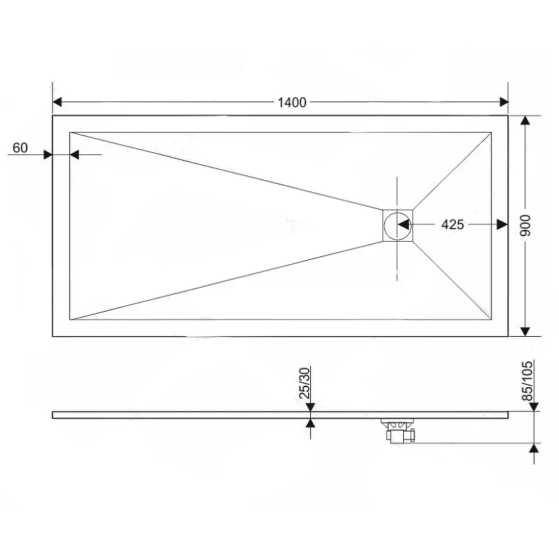 Душевой поддон из искусственного камня RGW Stone Tray ST-W 140х90 16152914-01 Белый