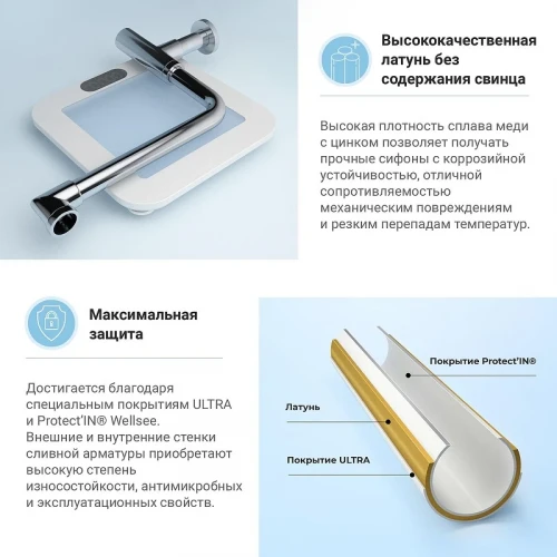 Сифон для раковины Wellsee Drainage System 182124000 цвет Хром