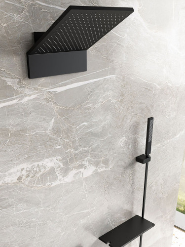 Верхний душ Vincea Futura VSHD-2F11MB Черный матовый нержавеющая сталь на стену