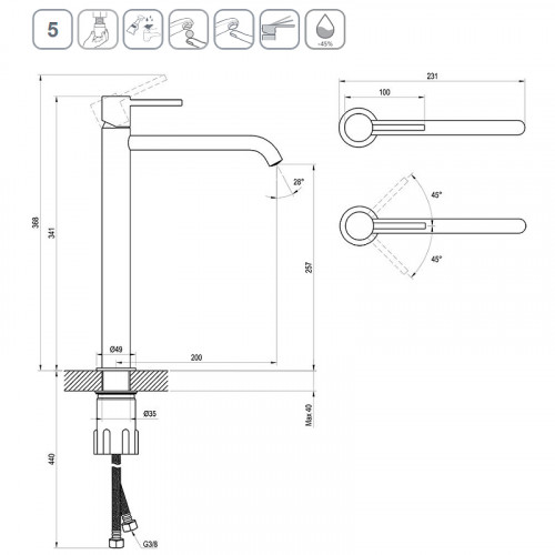 Смеситель для раковины Ravak Espirit ES 015.00CR X070194 Хром латунь