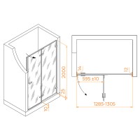 Душевая дверь RGW Stilvoll SV-004-B 130 353200413-24 профиль Черный стекло матовое
