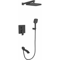 Душевая система Rose R15H R1535H Черная матовая
