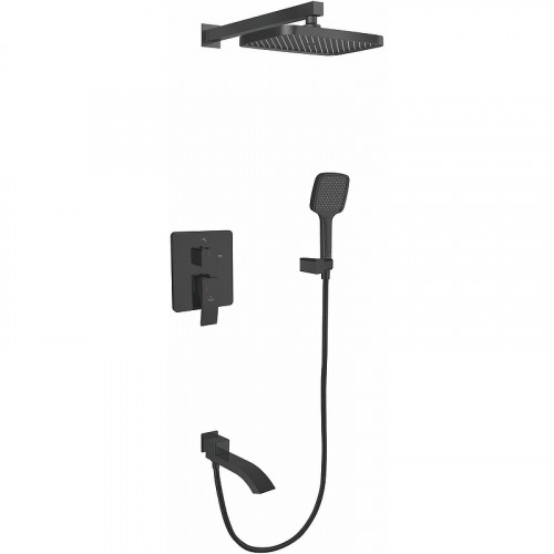 Душевая система Rose R15H R1535H Черная матовая