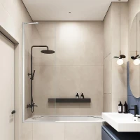 Шторка на ванну Veconi Palau PL-84 80 PL84-80-01-C8 профиль Хром стекло прозрачное