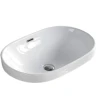 Раковина CeramaLux 61 5006С Белая фаянс полувстраиваемая