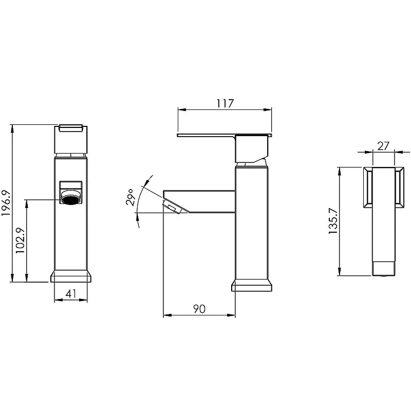 Смеситель для раковины Shouder Sharp 0380204 Хром