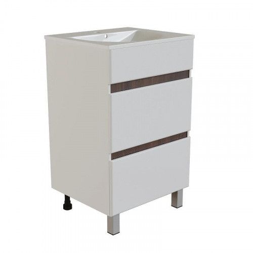 Тумба под раковину Mixline Брикс 50 557488 цвет Белый Дуб вотан