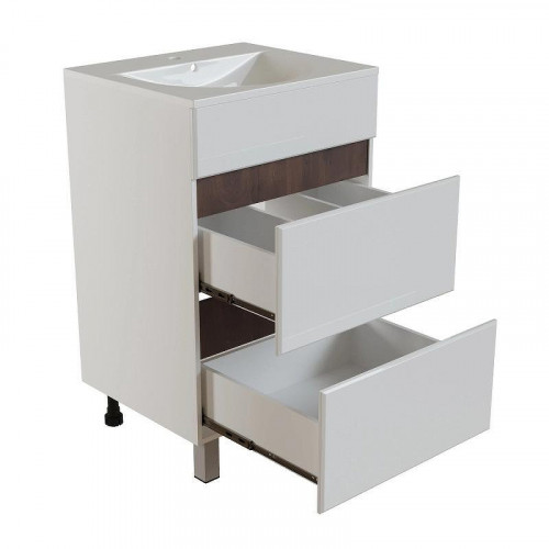 Тумба под раковину Mixline Брикс 50 557488 цвет Белый Дуб вотан