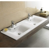 Раковина CeramaLux 121 YJ809-120 Белая фаянс полувстраиваемая