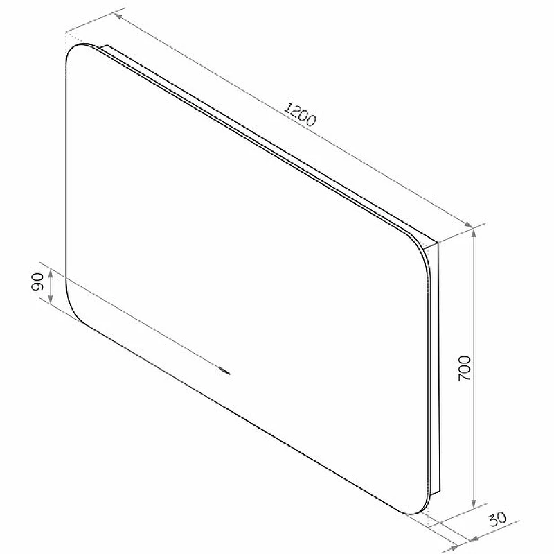 Зеркало Sintesi Salerno 120 SIN-SPEC-SALERNO-120 с подсветкой с подогревом с бесконтактным выключателем
