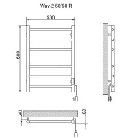 Электрический полотенцесушитель Ника Way-2 60/50 Хром нержавеющая сталь