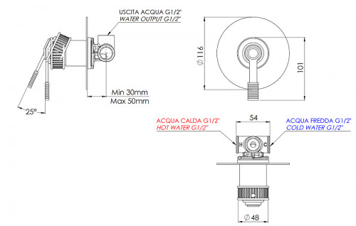Смеситель для душа Remer Atelier AL30LBG цвет Золото брашированное