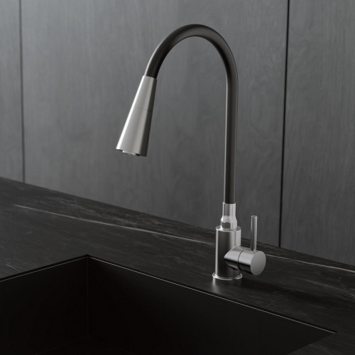 Смеситель для кухни Belz B74809-1 цвет Сатин Черный