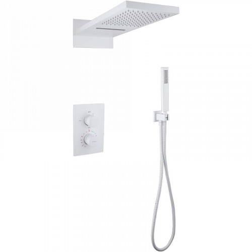 Душевая система Abber Weiss Insel AF8052W с термостатом Белая латунь встраиваемый