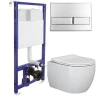 Унитаз с инсталляцией Ceramicanova Play CN3001 + Berges Novum L3 040213 с сиденьем Микролифт и клавишей смыва Хром