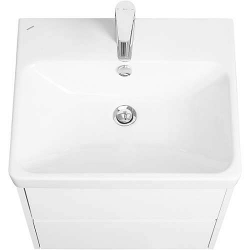 Тумба с раковиной Aquaton Сканди 55 1A2517K0SD010 подвесная Белая МДФ / ЛДСП