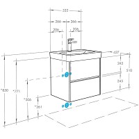 Тумба с раковиной Aquaton Сканди 55 1A2517K0SD010 подвесная Белая МДФ / ЛДСП