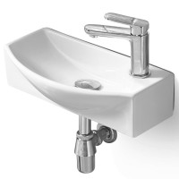 Раковина SantiLine 46 SL-2013L Белая фаянс подвесная, накладная