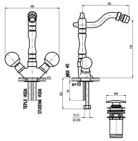 Смеситель для биде Rav Slezak Brilliance121.5/9Z Золото латунь