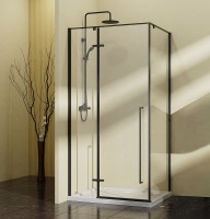 Душевой уголок Vincea Slim-N 100x100 VSR-5SN1010CLB профиль Черный стекло прозрачное