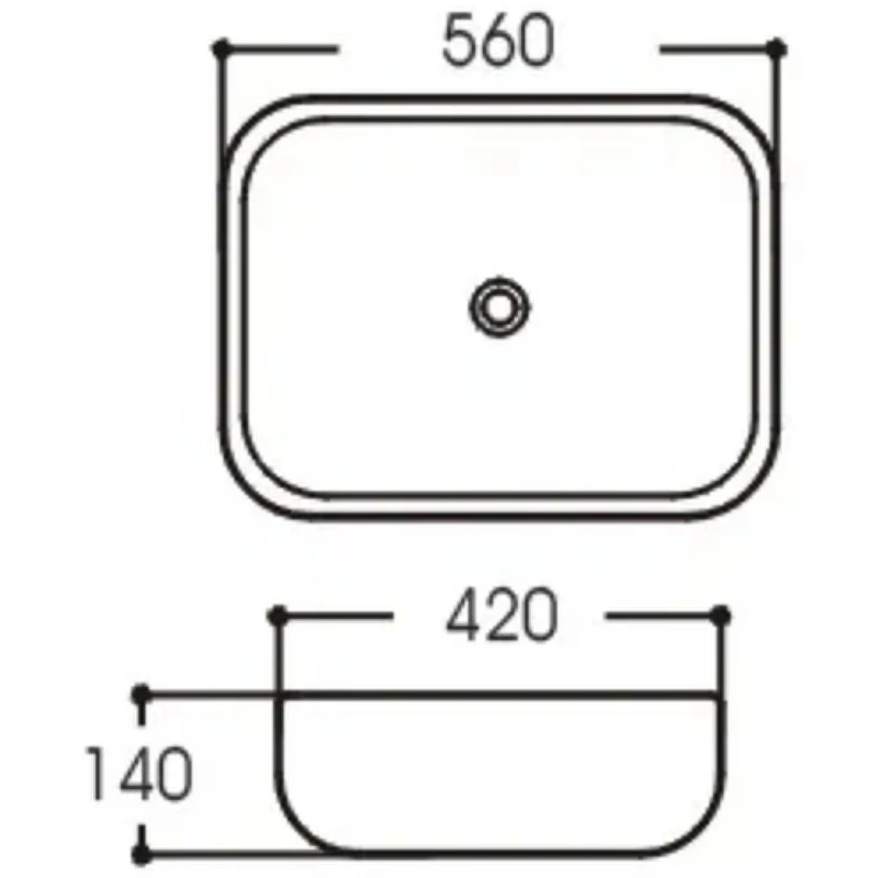 Раковина-чаша Aquatek 56 AQ5526-00 Белая фарфор накладная