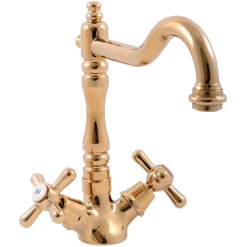 Смеситель для раковины Rav Slezak Morava retro MK120.5/8Z Золото латунь