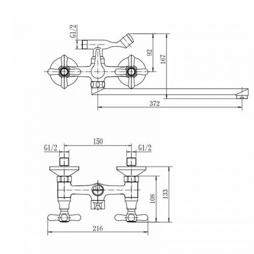 Смеситель для ванны Fashun A2225 универсальный цвет Хром