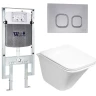 Комплект унитаза с инсталляцией WeltWasser AMBERG 497 ST + ROTBACH 004 GL-WT + AMBERG RD-CR 10000006744 цвет Белый глянцевый с сиденьем Микролифт и клавишей смыва цвет Хром