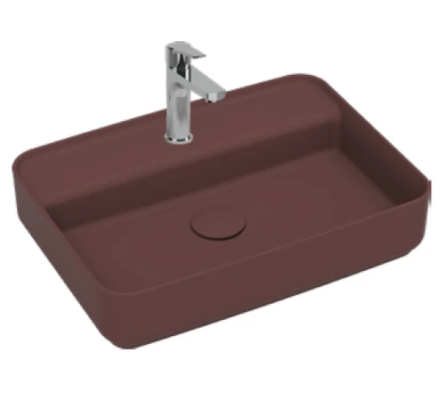 Раковина накладная Isvea Infinity 55 10NF66055-2R цвет Бордовый матовый