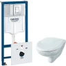 Унитаз с инсталляцией Rosa Элеганс Люкс Вн УнБ32 4620008195438 + Grohe Rapid SL 38775001 с сиденьем Микролифт и клавишей смыва Хром