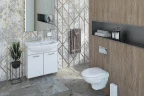 Унитаз с инсталляцией Rosa Элеганс Люкс Вн УнБ32 4620008195438 + Grohe Rapid SL 38775001 с сиденьем Микролифт и клавишей смыва Хром