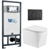 Комплект унитаза с инсталляцией WeltWasser MARBERG 507 + NESENBACH 004 GL-WT + MAR 507 RD MT-BL 10000011725 цвет Белый глянцевый с сиденьем Микролифт и клавишей смыва цвет Черный матовый