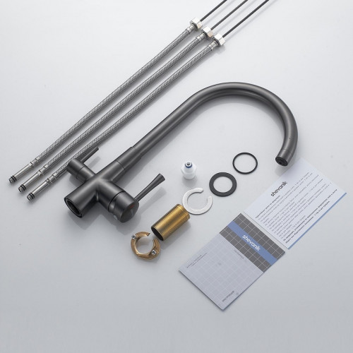 Смеситель для кухни Shevanik S428T цвет Оружейная сталь