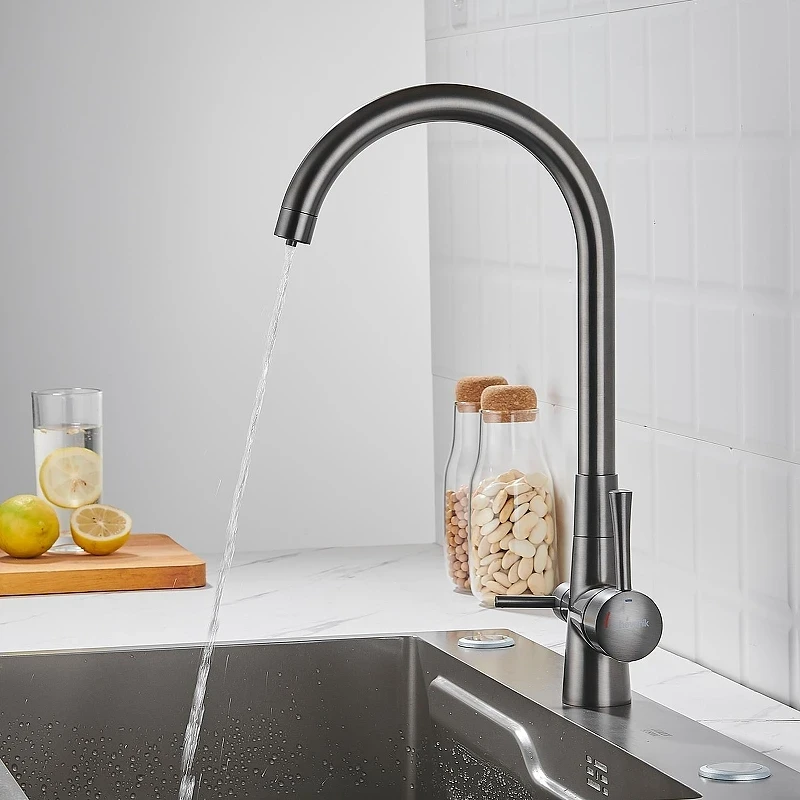 Смеситель для кухни Shevanik S428T цвет Оружейная сталь