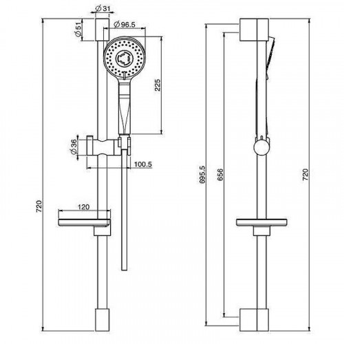 Душевой гарнитур Fima Carlo Frattini Sliding rail F2679CR цвет Хром