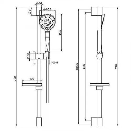 Душевой гарнитур Fima Carlo Frattini Sliding rail F2679CR цвет Хром